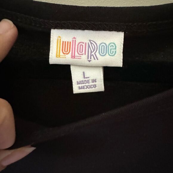 LuLaRoe Black T-Shirt Dress Maternity Stretch LBD Size LARGE - Picture 3 of 4